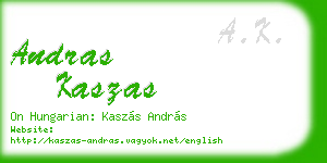 andras kaszas business card