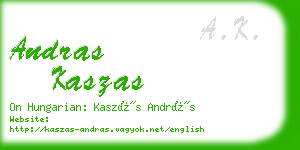 andras kaszas business card